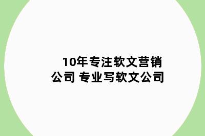 10年专注软文营销公司 专业写软文公司